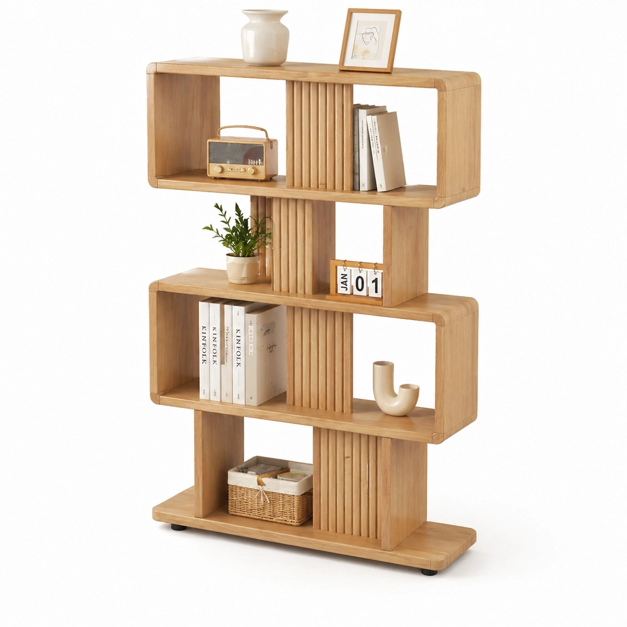 Etagere bois design asymetrique